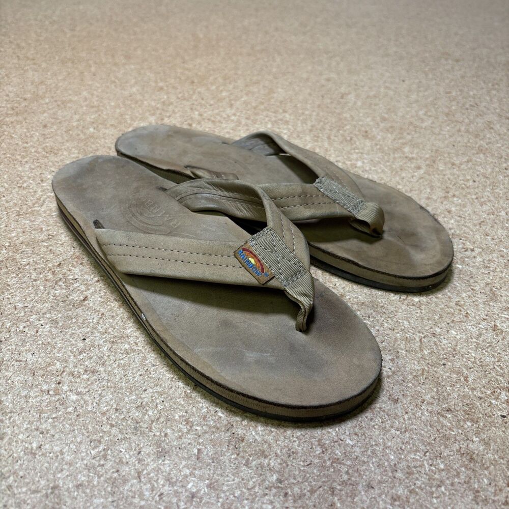 Rainbow Women's Leather Sierra Brown Flip Flop Sandals - US L 7.5 - 8